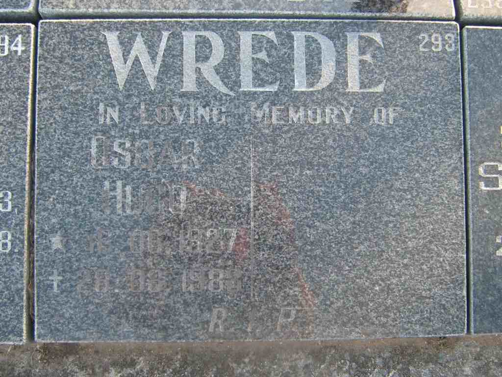 WREDE Oscar Hugo 1927-1988