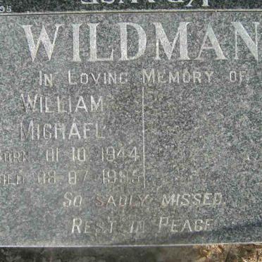 WILDMAN William Michael 1944-1995