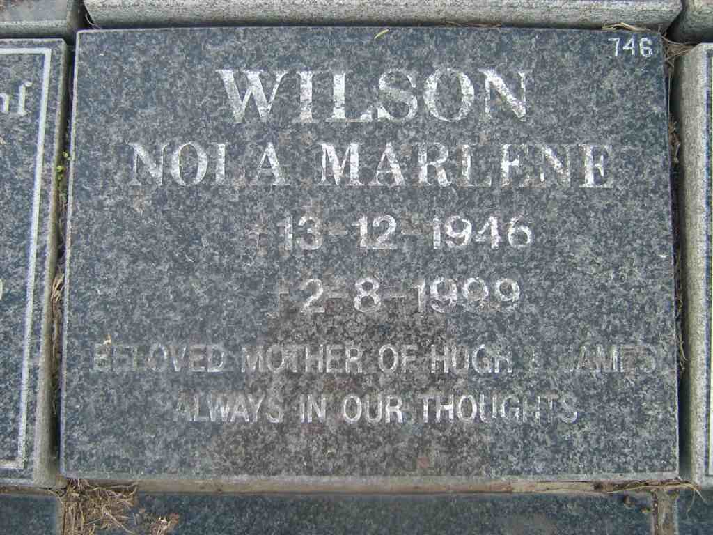 WILSON Nola Marlene 1946-1999