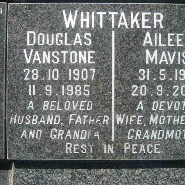 WHITTAKER Douglas Vanstone 1907-1985 &amp; Aileen Mavis 1910-2007