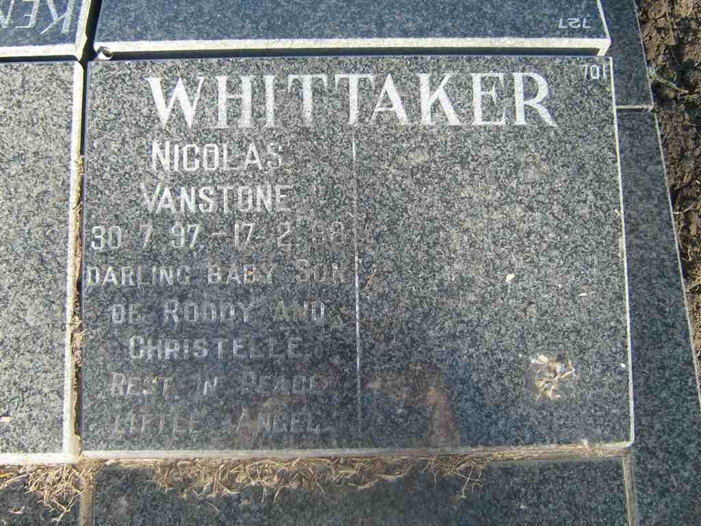 WHITTAKER Nicolas Vanstone 1997-1998
