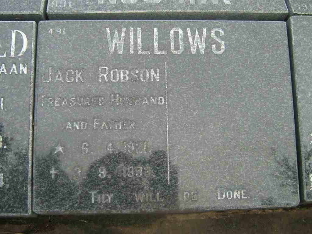 WILLOWS Jack Robson 1921-1993