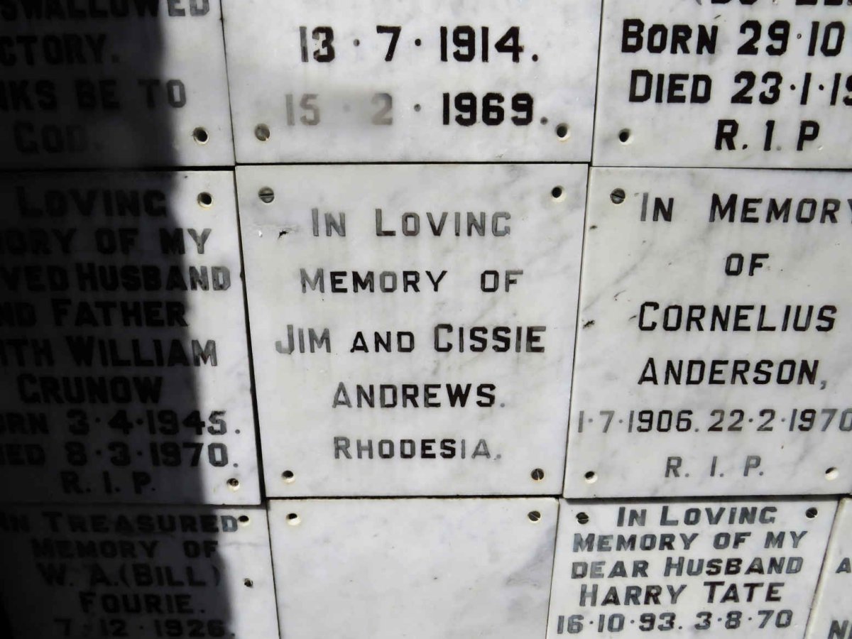 ANDREWS Jim &amp; Cissie