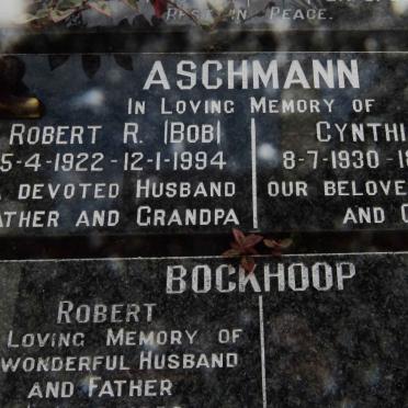 ASCHMANN Robert R. 1922-1994 &amp; Cynthia E. 1930-2010