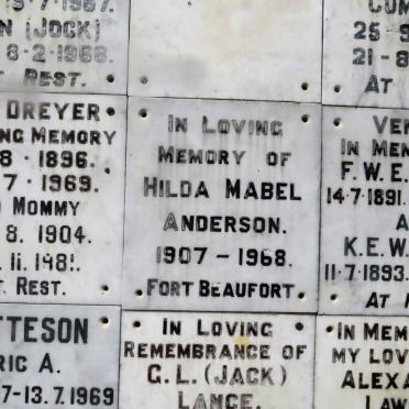 ANDERSON Hilda Mabel 1907-1968