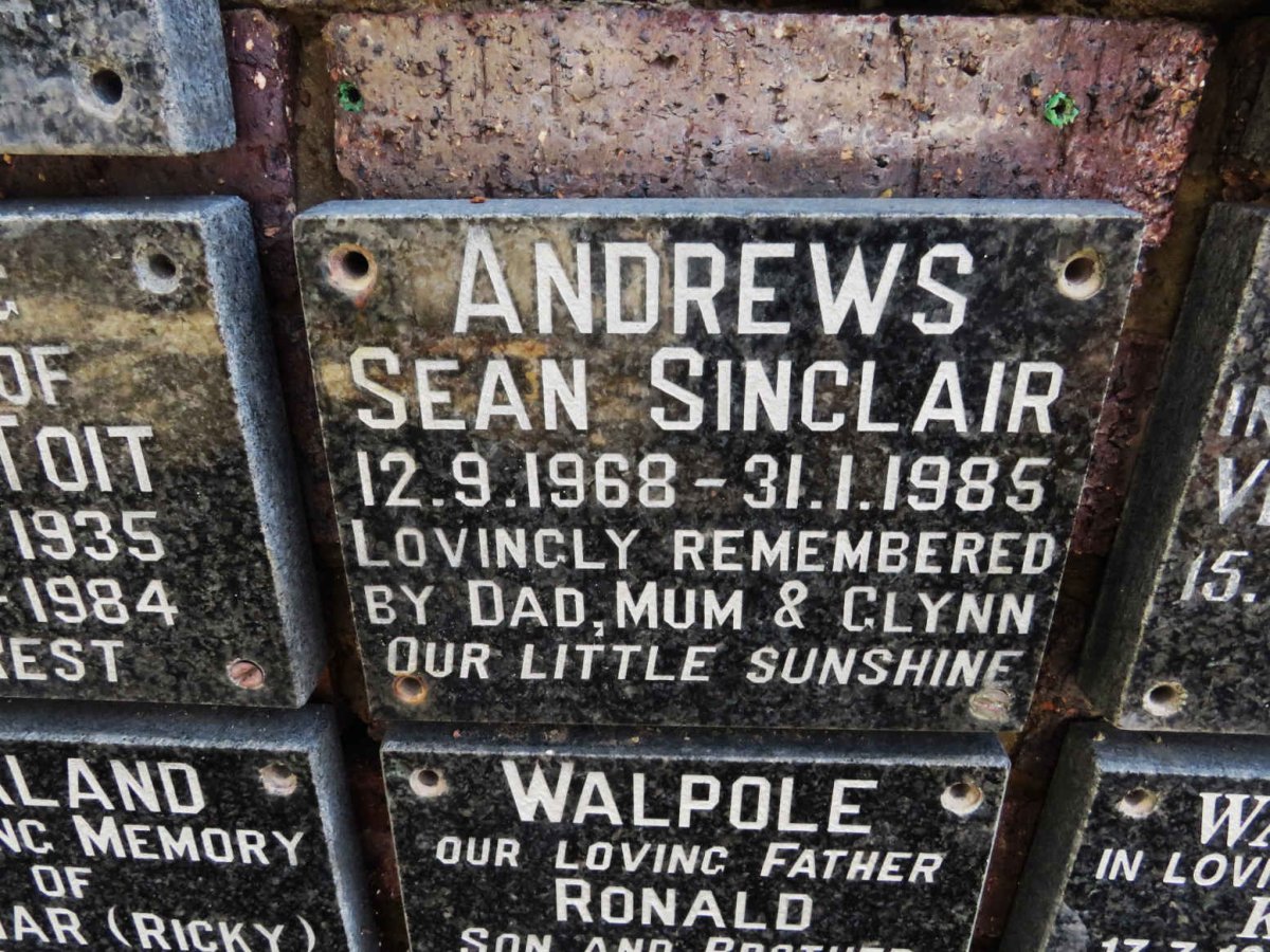 ANDREWS Sean Sinclair 1968-1985
