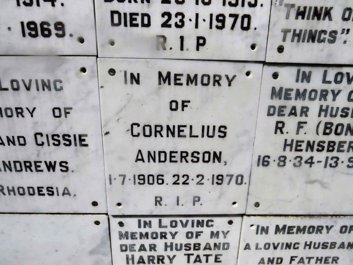 ANDERSON Cornelius 1906-1970
