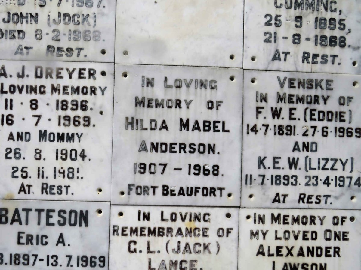 ANDERSON Hilda Mabel 1907-1968