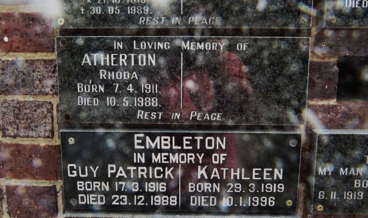 ATHERTON Rhoda 1911-1988