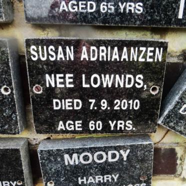 ADRIAANZEN Susan nee LOWNDS -2010
