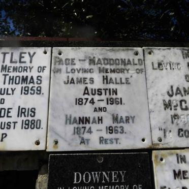 AUSTIN James Halle 1874-1961 &amp; Hannah Mary 1874-1963
