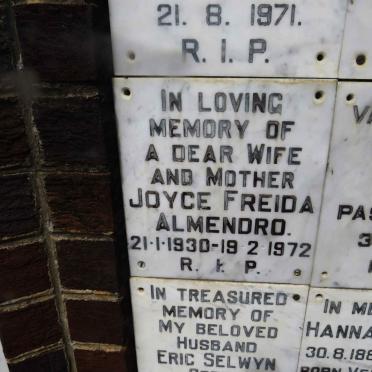 ALMENDRO Joyce Freida 1930-1972