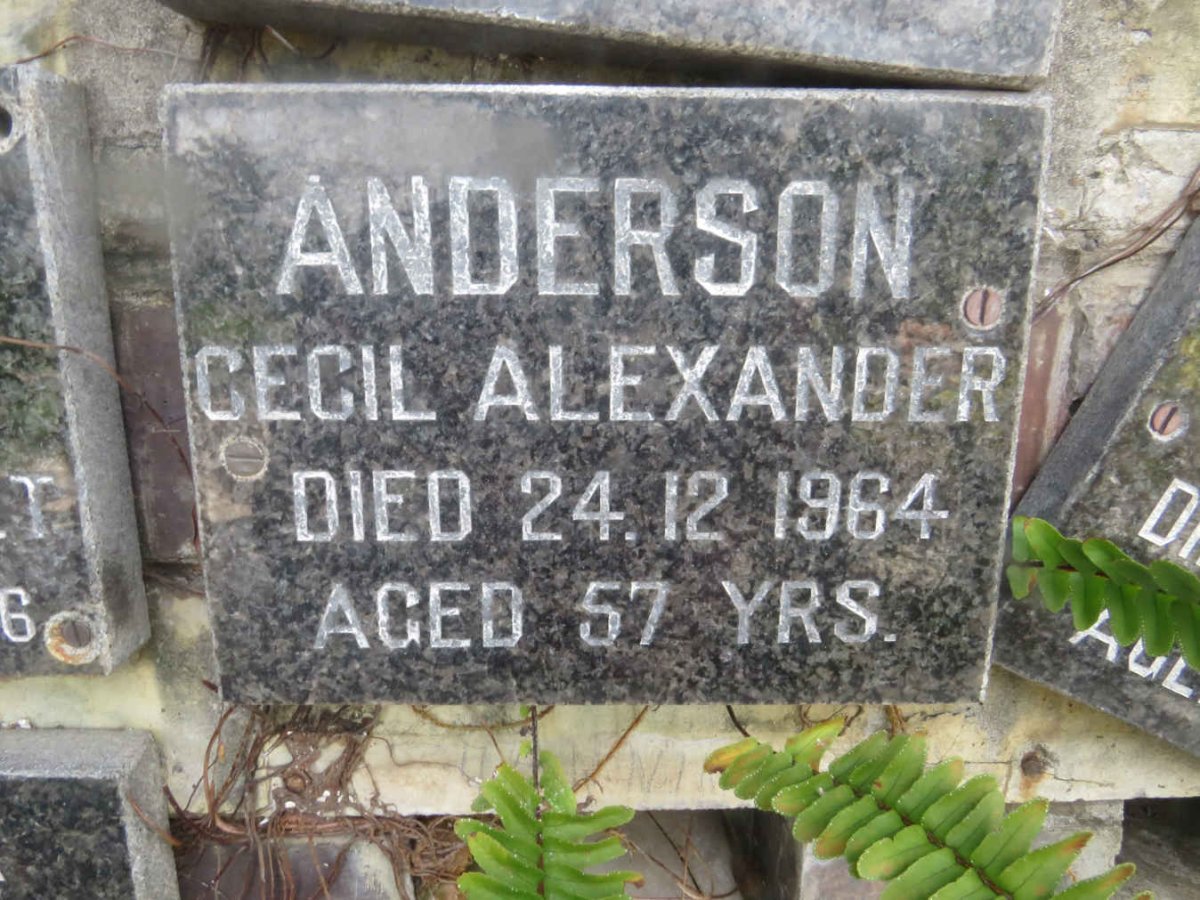 ANDERSON Cecil Alexander -1964