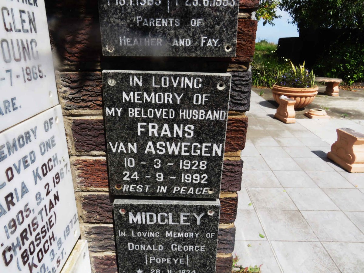 ASWEGEN Frans, van 1928-1992