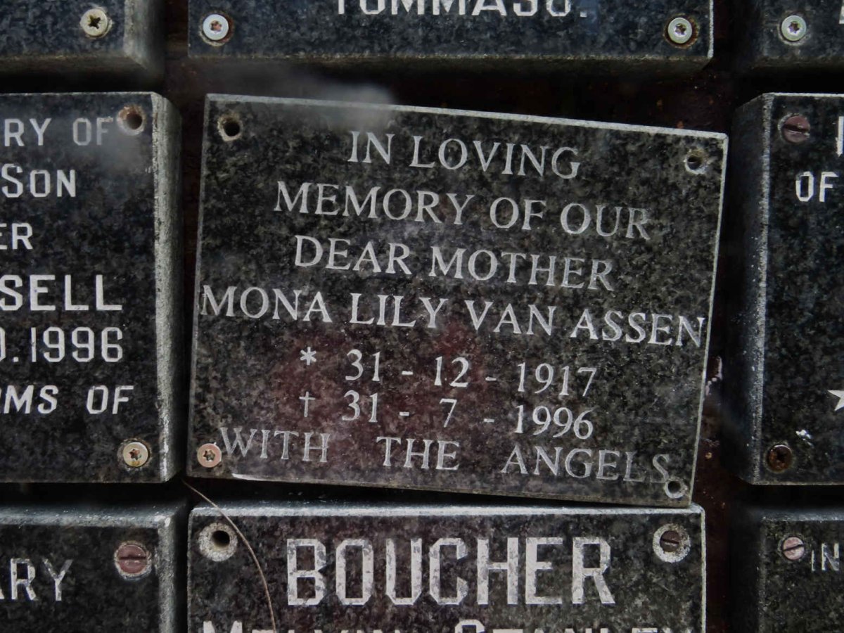 ASSEN Mona Lily, van 1917-1996