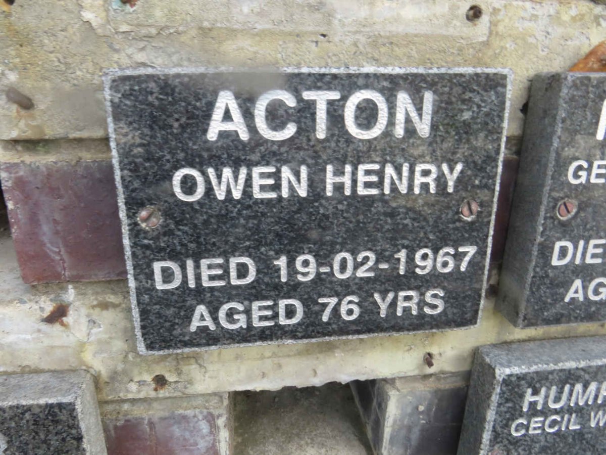 ACTON Owen Henry -1967
