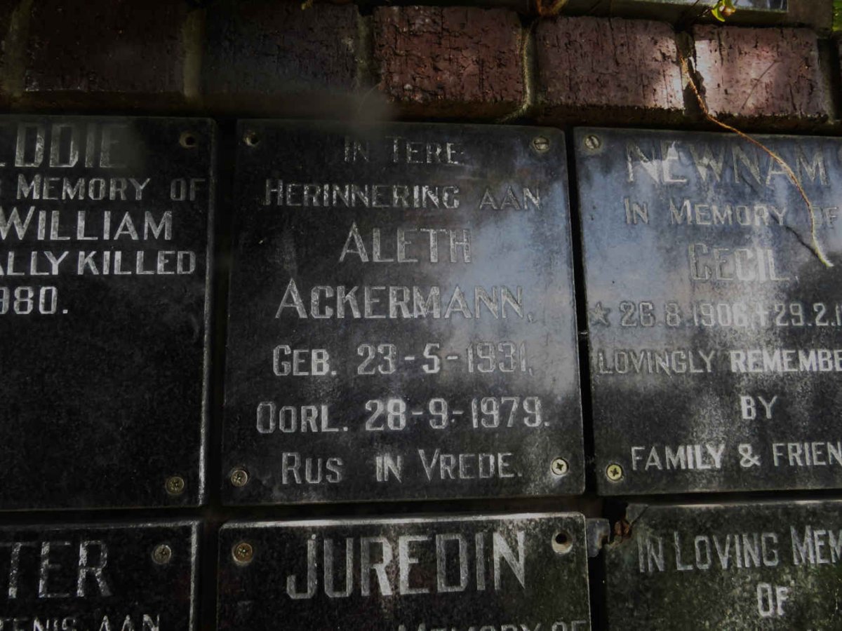 ACKERMANN Aleth 1931-1979