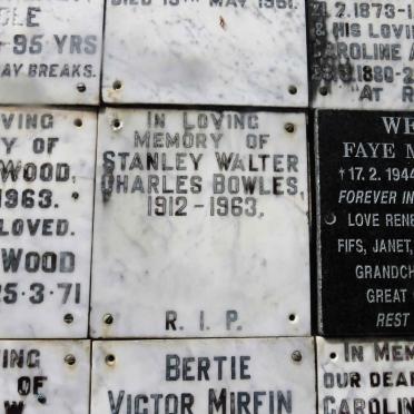 BOWLES Stanley Walter Charles 1912-1963