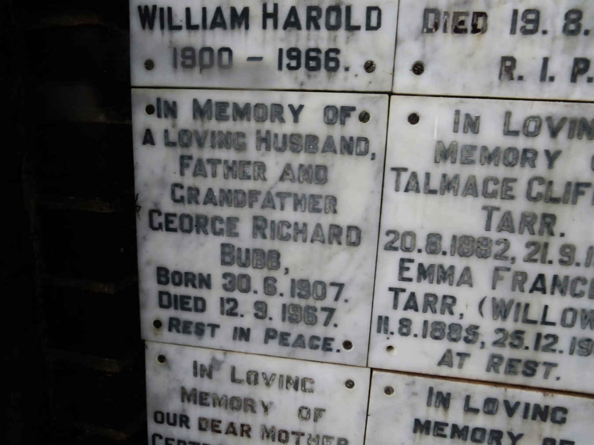 BUBB George Richard 1907-1967