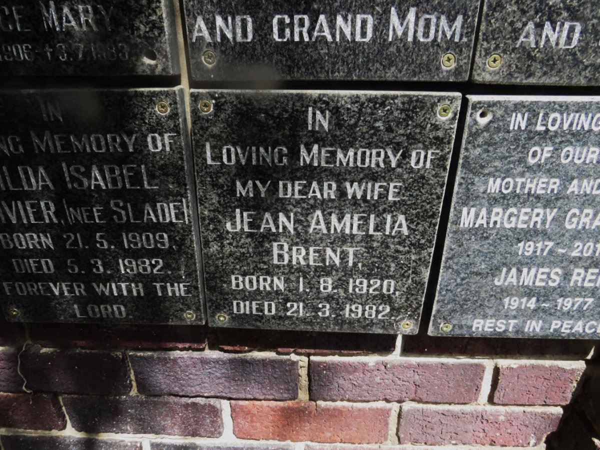 BRENT Jean Amelia 1920-1982