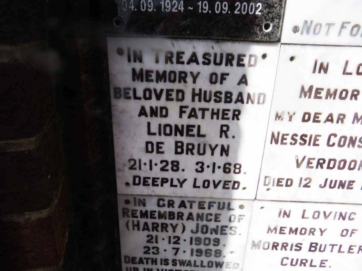 BRUYN Lionel R., de 1928-1968