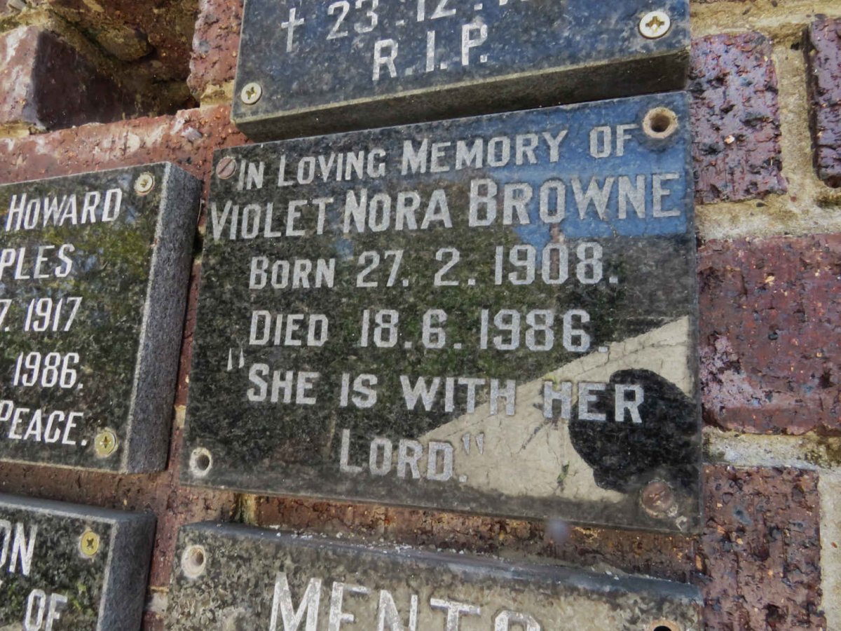 BROWNE Violet Nora 1908-1986