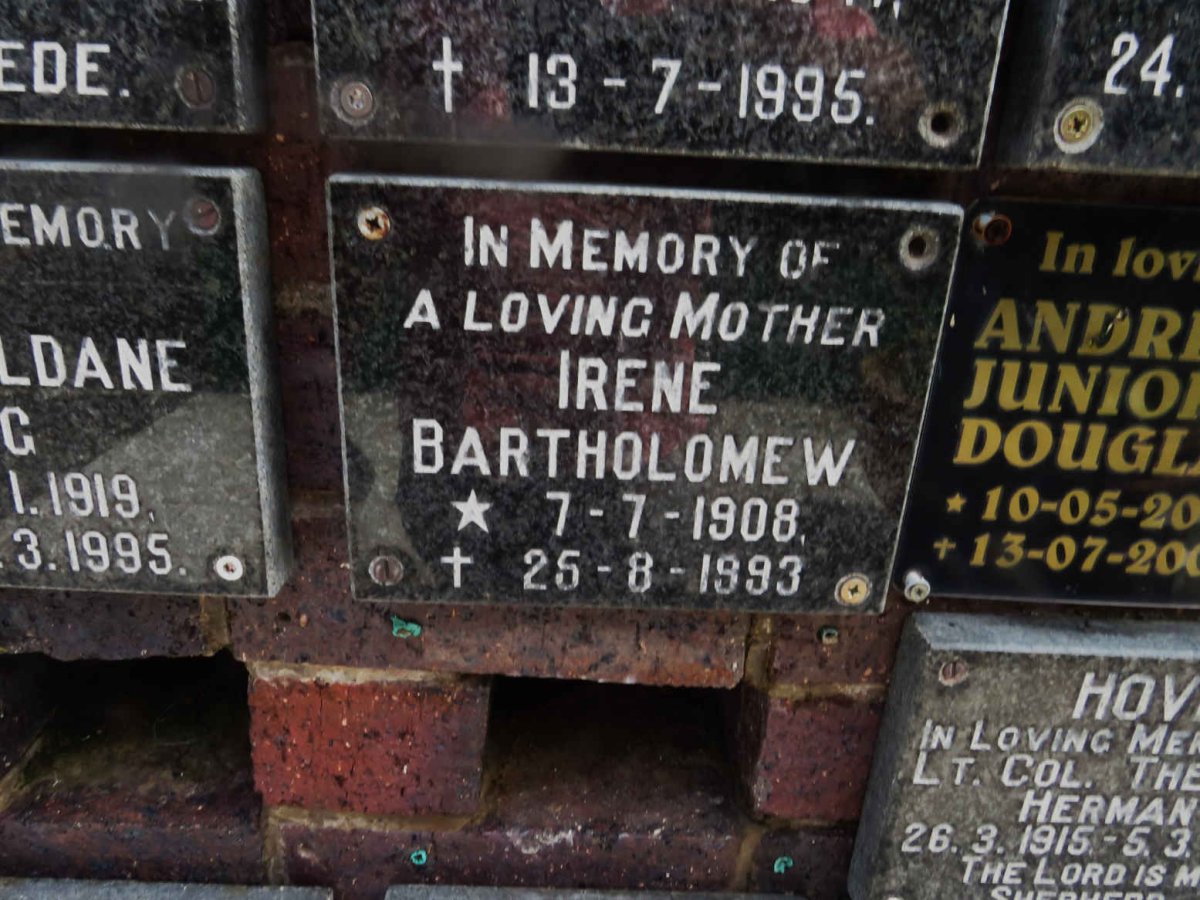 BARTHOLOMEW Irene 1908-1993