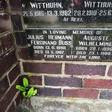 BUSS Julius Hermann Ferdinand 1898-1982 &amp; Auguste Wilhelmine 1896-1988