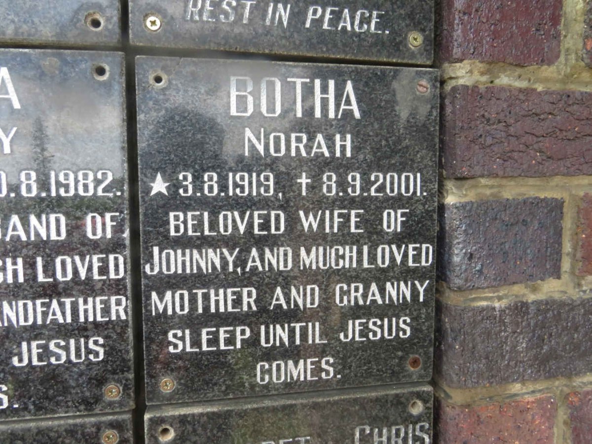 BOTHA Nora 1919-2001