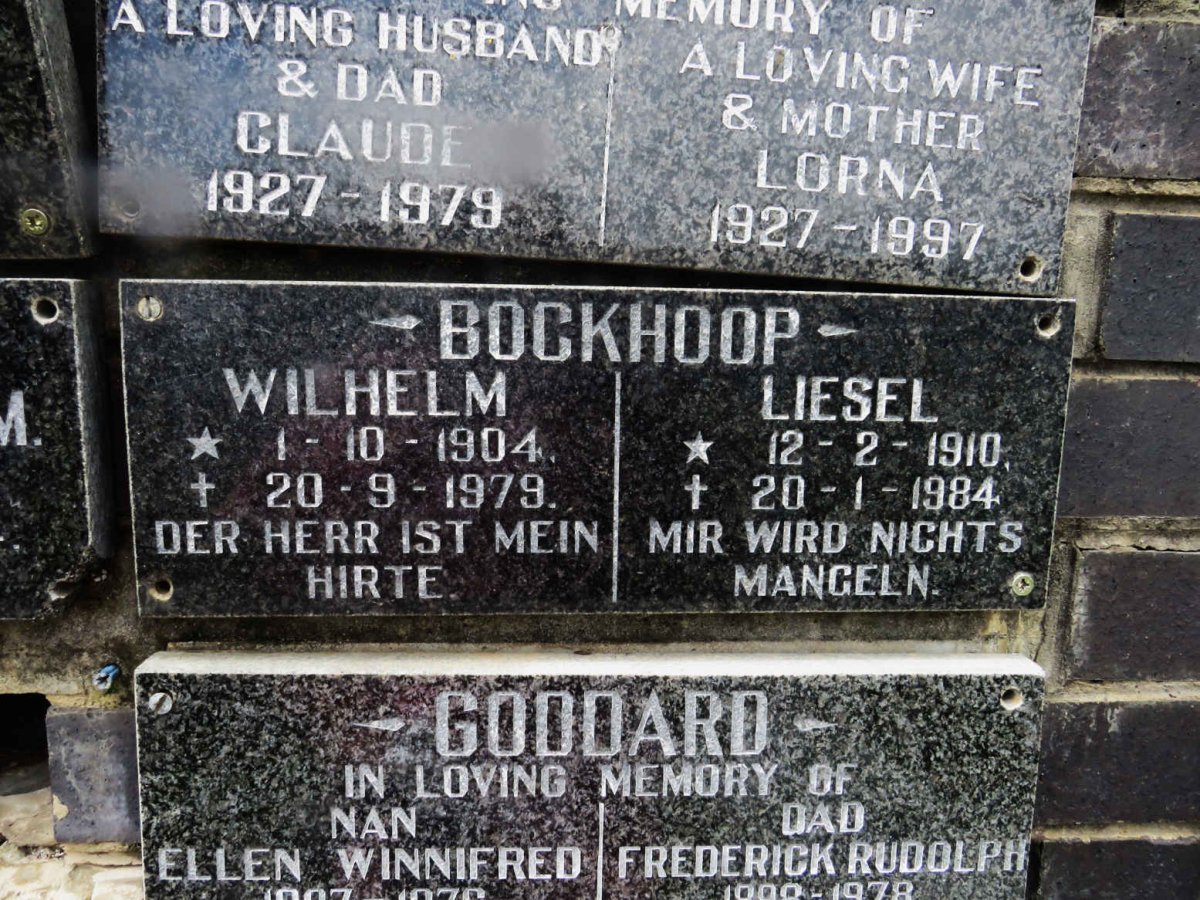 BOCKHOOP Wilhelm 1904-1979 &amp; Liesel 1910-1984