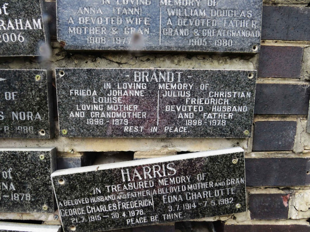 BRANDT Julius Christian Friedrich 1896-1978 &amp; Frieda Johanne Louise 1898-1979