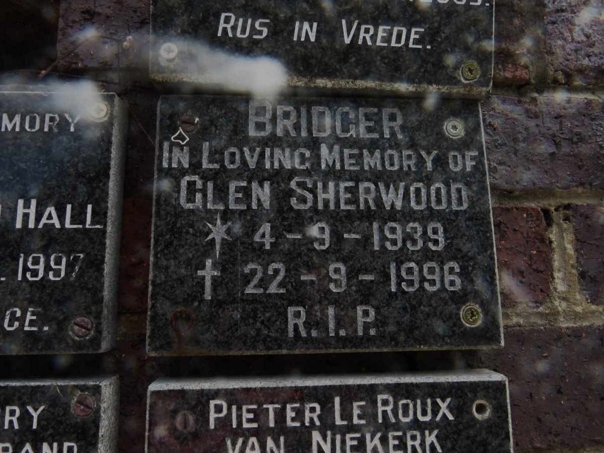 BRIDGER Glen Sherwood 1939-1996