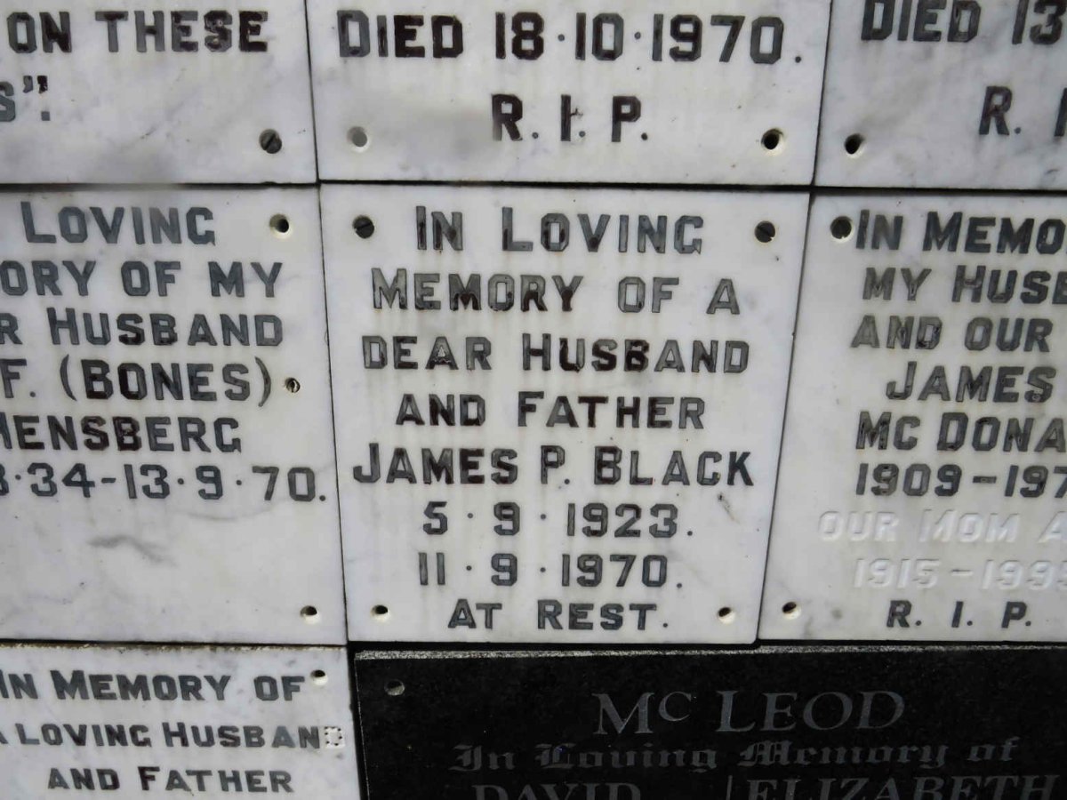 BLACK James P. 1923-1970