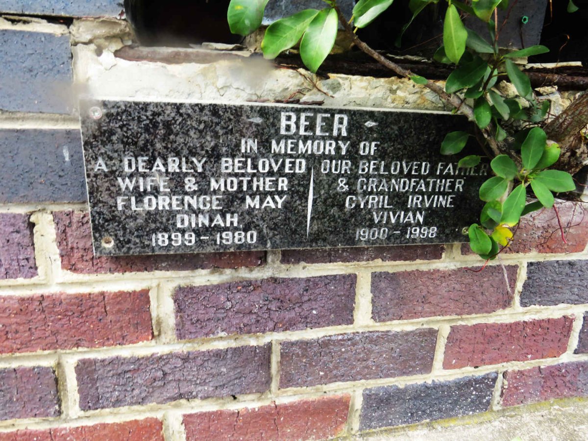 BEER Cyril Irvine Vivian 1900-1998 &amp; Florence May Dinah 1899-1980