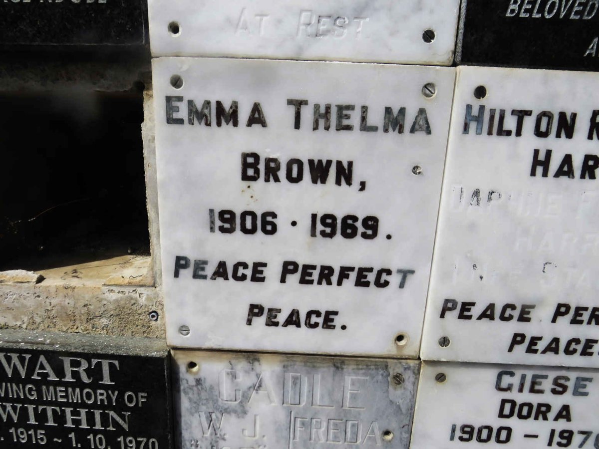 BROWN Emma Thelma 1906-1969