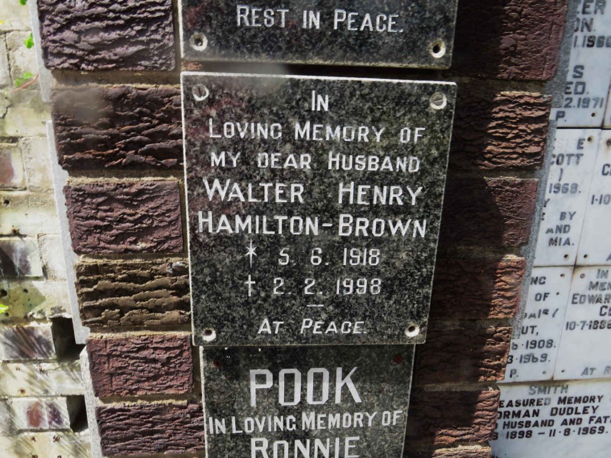 BROWN Walter Henry, HAMILTON- 1918-1998