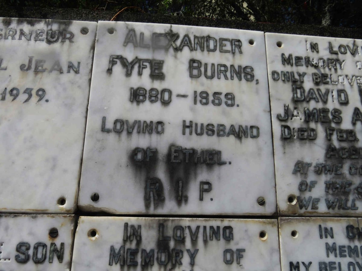 BURNS Alexander Fyfe 1880-1959