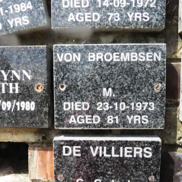 BROEMBSEN M., von -1973
