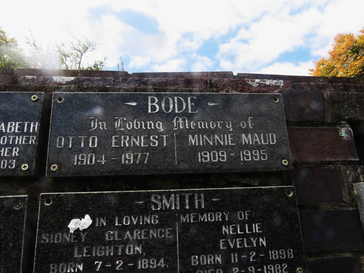 BODE Otto Ernest 1904-1977 &amp; Minnie Maud 1909-1995