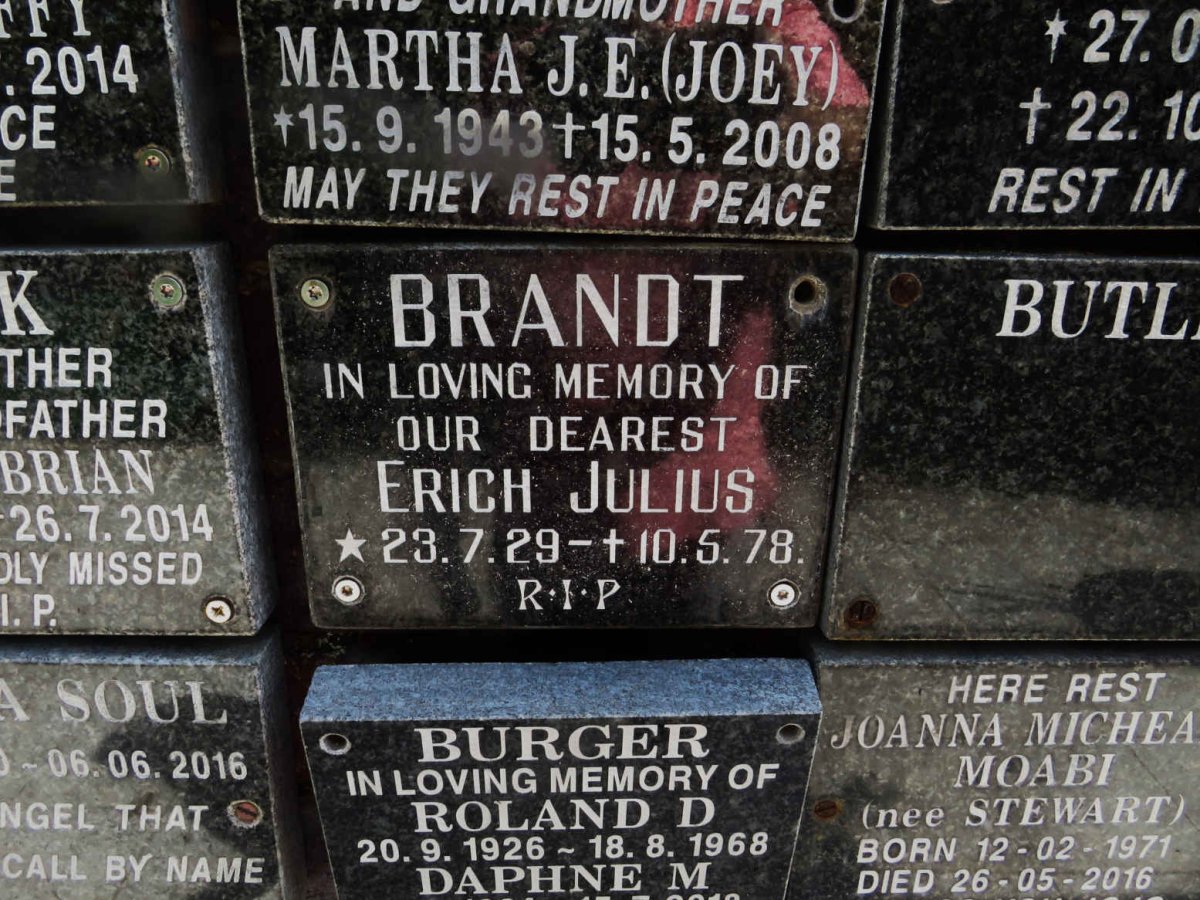 BRANDT Erich Julius 1929-1978