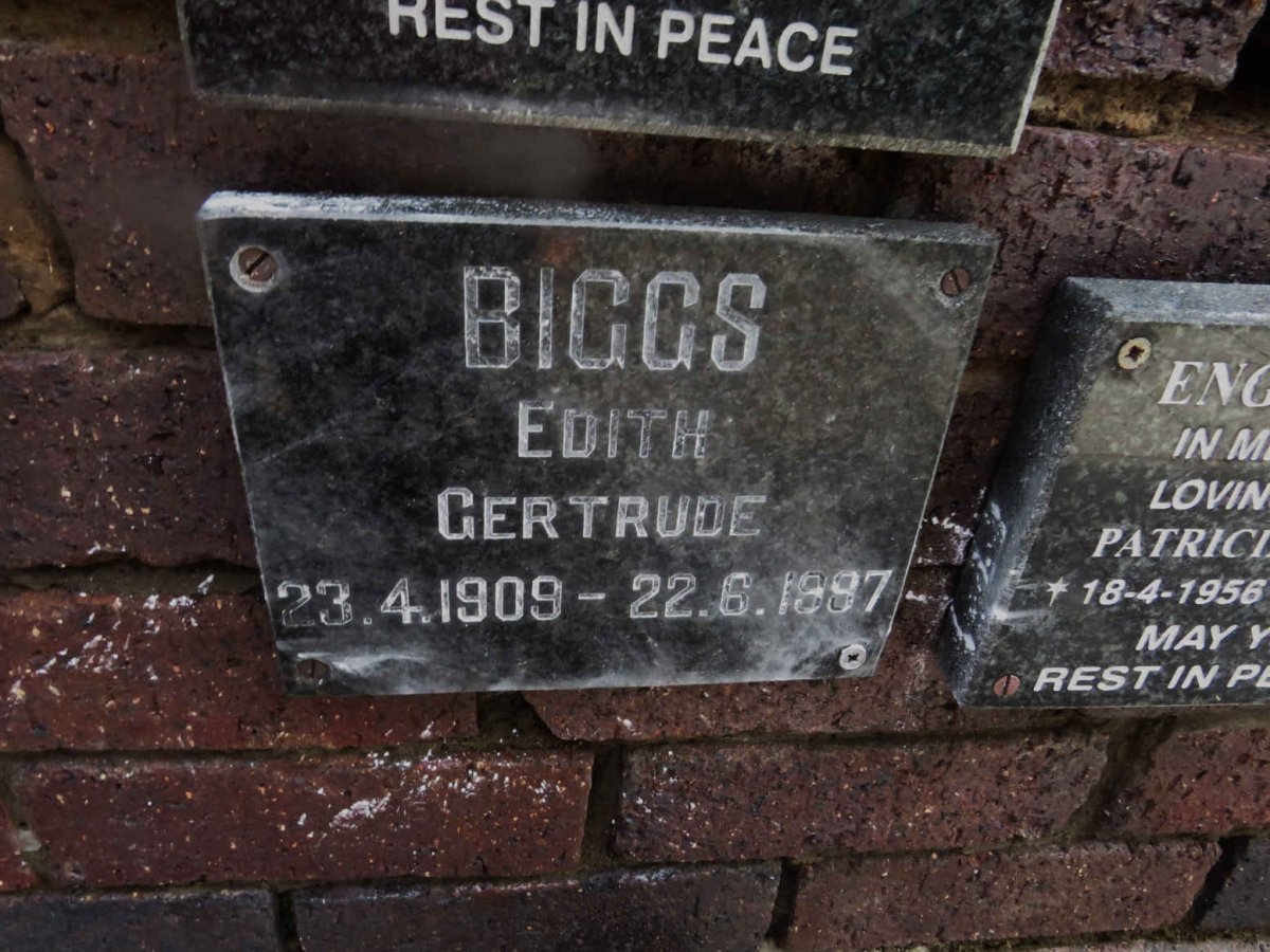 BIGGS Edith Gertrude 1909-1997