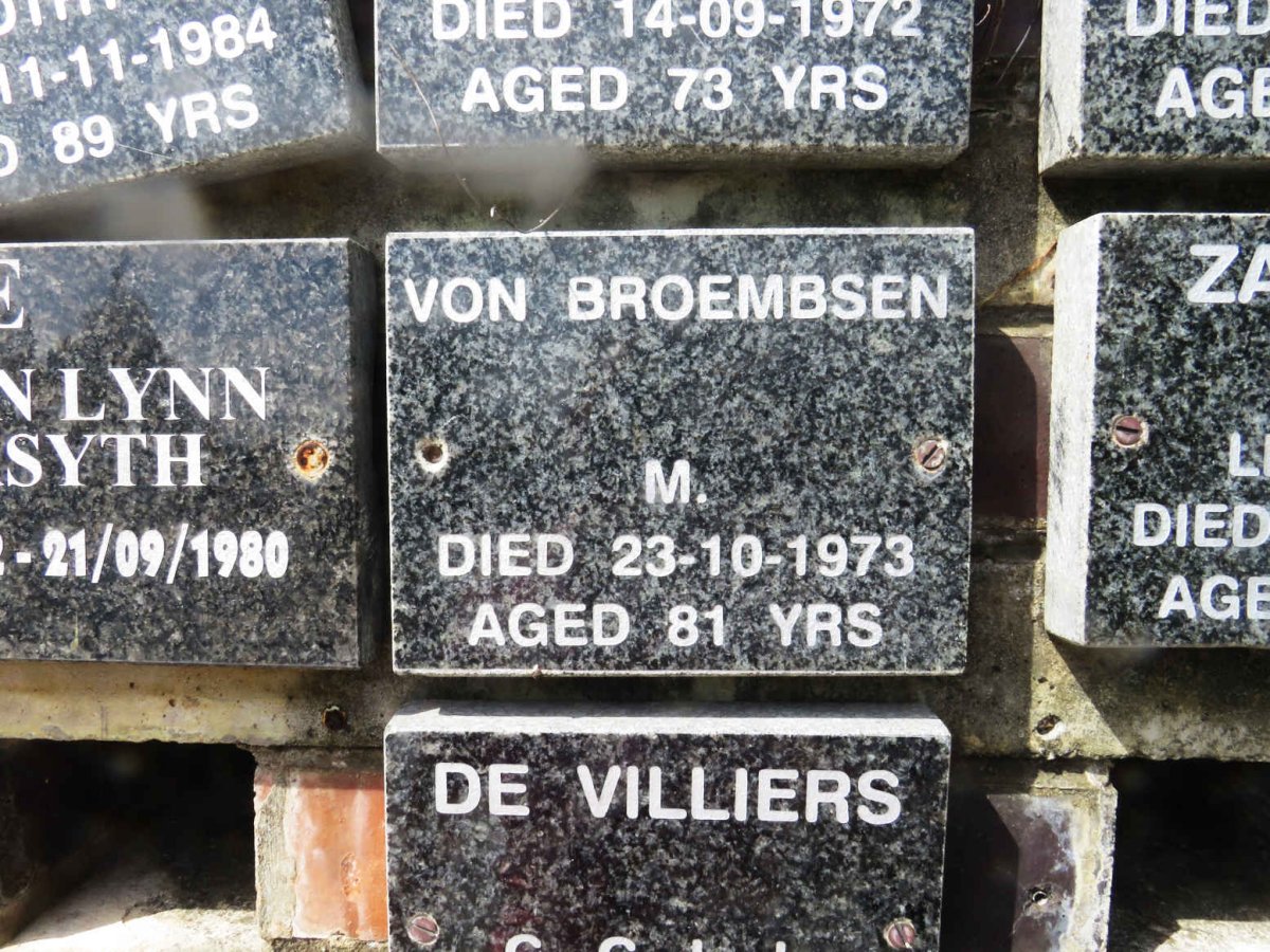 BROEMBSEN M., von -1973