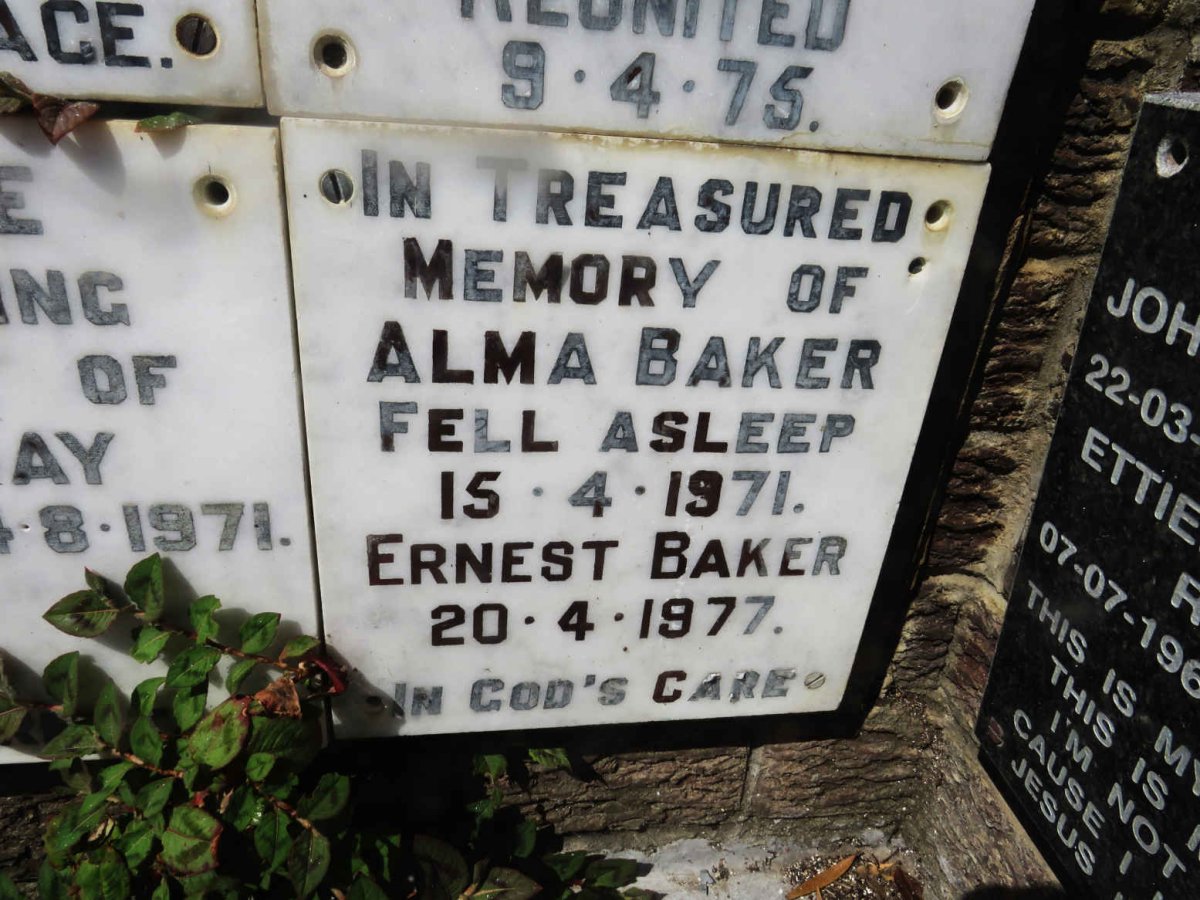 BAKER Ernst -1977 &amp; Alma -1971