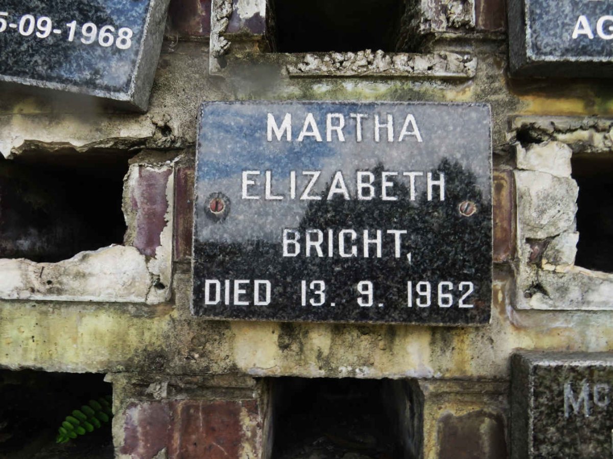 BRIGHT Martha Elizabeth -1962