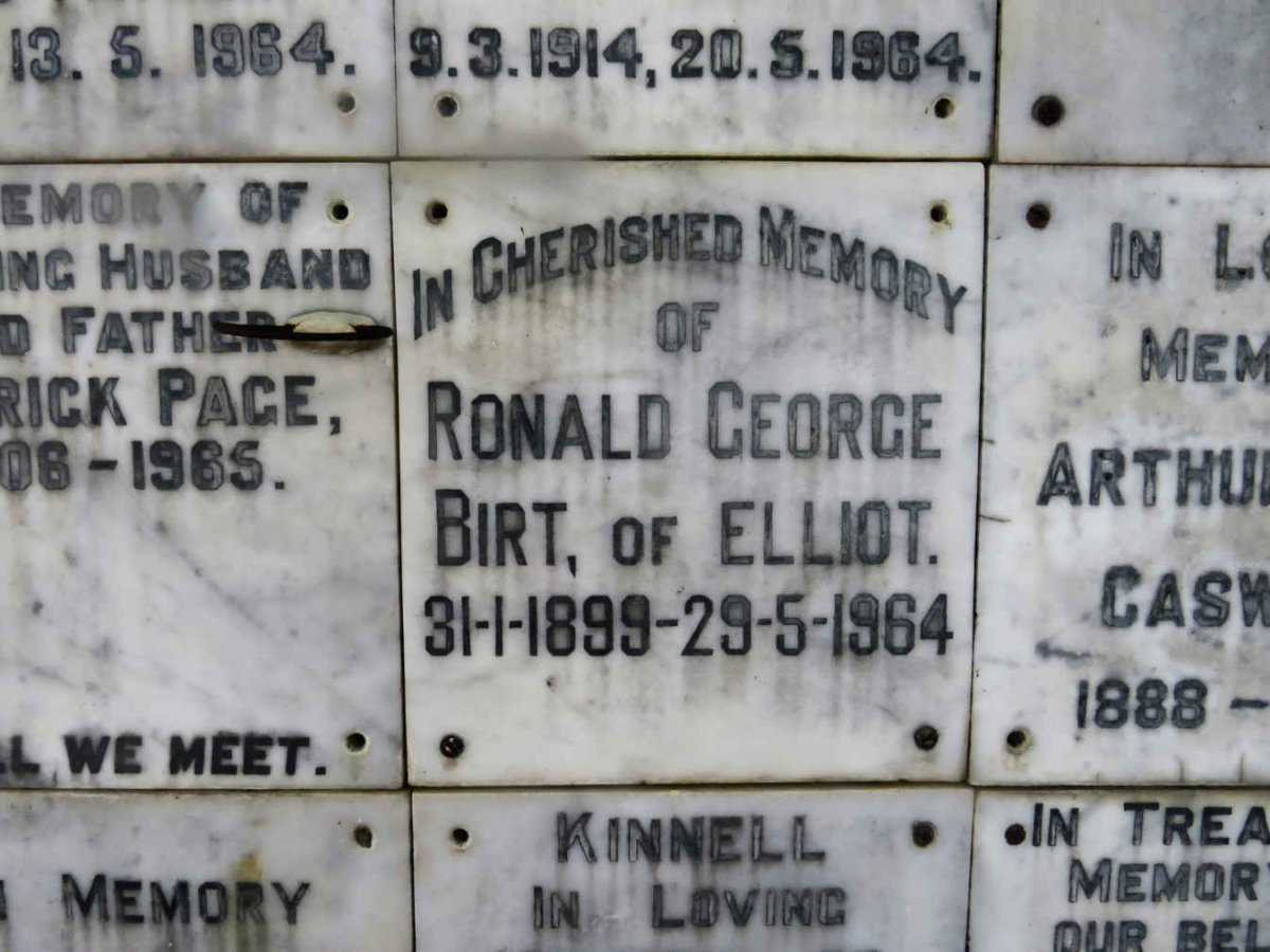 BIRT Ronald George 1899-1964