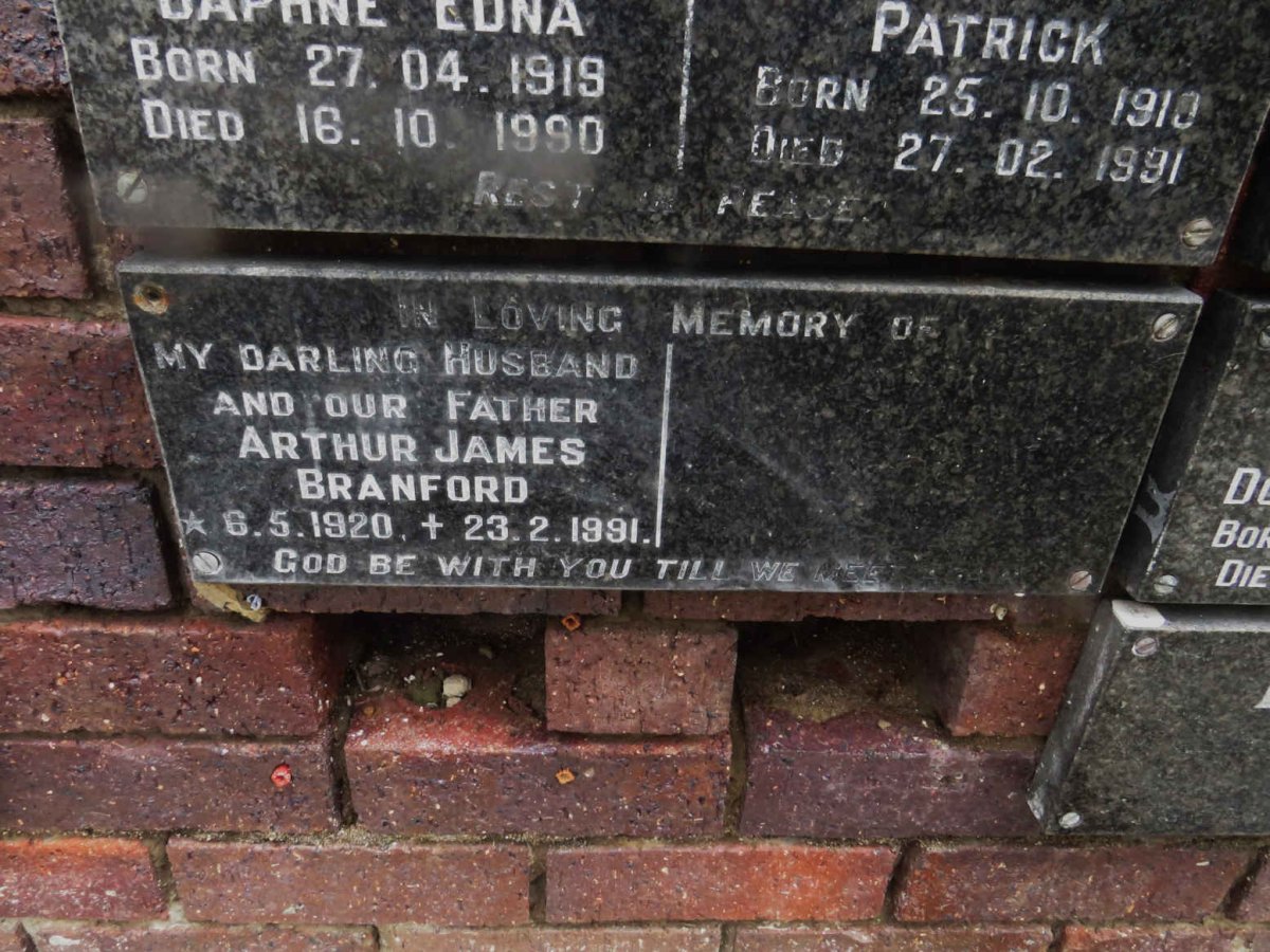 BRANFORD Arthur James 1920-1991