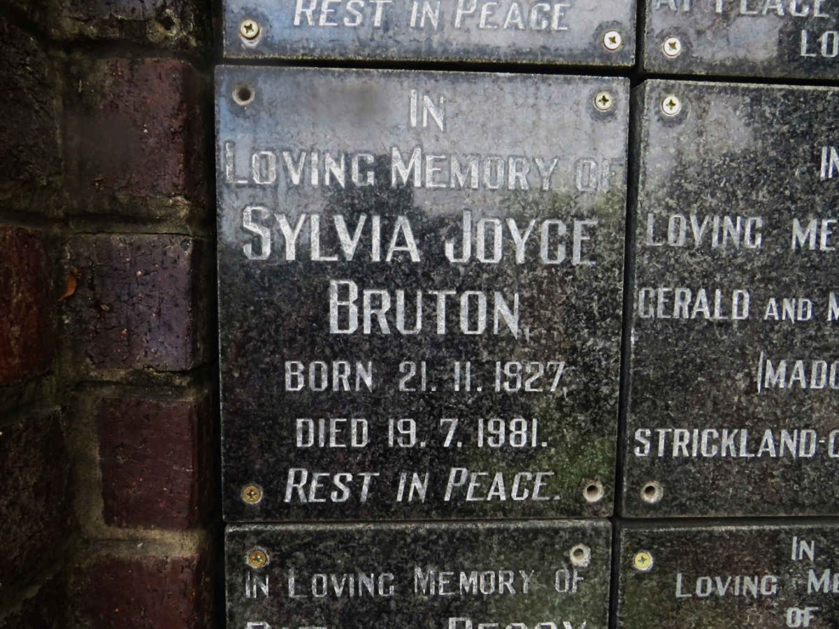 BRUTON Sylvia Joyce 1927-1981