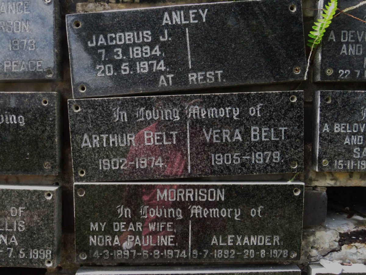 BELT Arthur 1902-1974 &amp; Vera 1905-1979