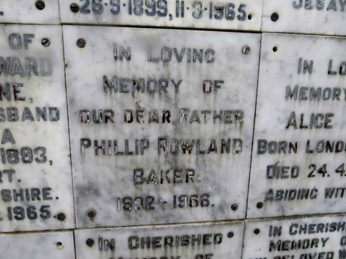 BAKER Phillip Rowland 1902-1966