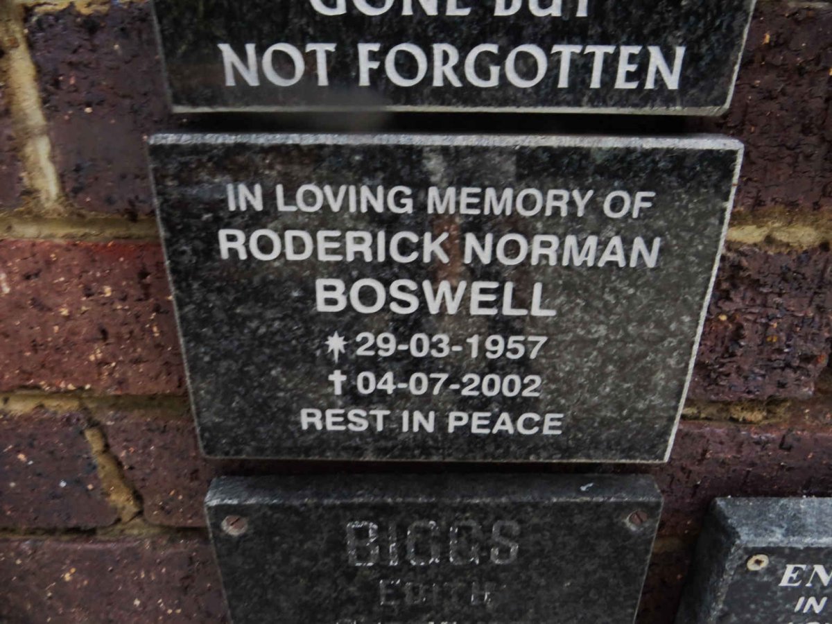 BOSWELL Roderick Norman 1957-2002